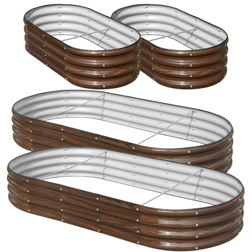 SnugNiture Galvanized Raised Garden Bed, Brown | large,Outdoor for growing vegetables, herbs,fruits;