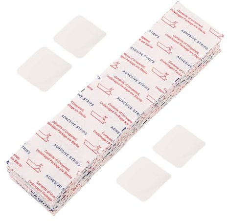 TOPBATHY Vendajes Adhesivos Transparentes Cuadrados 25x25mm 100 Unidades, Cinta Transpirable E para Cierre de Heridas, Protección para Deportes y Viajes al Aire Libre