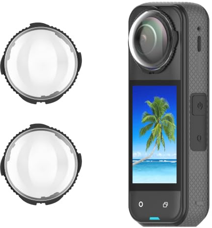 Natbok 2-pack linsskyddsskydd för Insta360 X5, skyddskåpa 10H härdat glas för Insta360 X5 kamera genomskinliga skyddssats dammsäker, reptålig linsskydd tillbehör