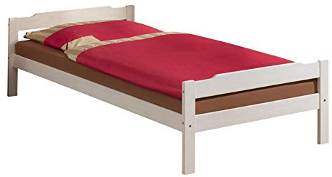 IDIMEX Massivholzbett Moritz Einzelbett 90x200cm, weiß - Jugendbett, Tagesbett, Gästebett, Bettgestell aus Kiefer Massivholz