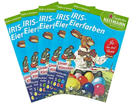 Heitmann Eierfarben 4102AMZ - Iris Eierfarben zum Kochen, 5er Set