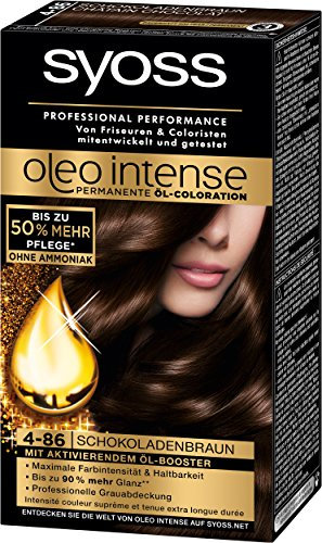 Syoss Oleo Intense Coloration 4-86 Schokoladenbraun, 3er Pack (3 x 115 ml)