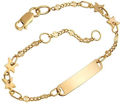 Fa. Thomas Maier Baby Gravurarmband, ID Armband Sterne, 585 Gold, inkl. Gravur, Länge 14cm