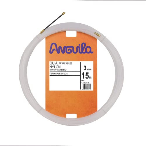 Anguila | Guía Pasacables | Terminales Fijos | Monofilamento | Nylon | Color Blanco | Diámetro 3mm | 15 metros