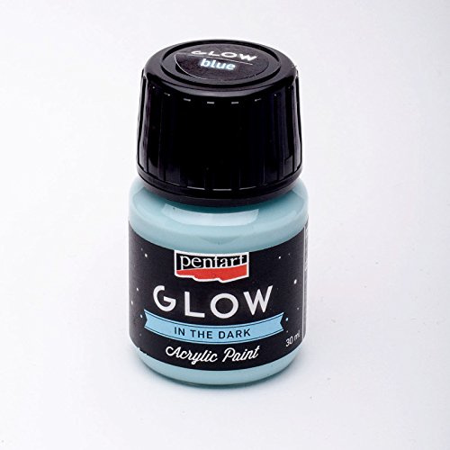 Zita's Creative Acrylfarbe Nachtleuchtend 30ml - blau. glow in the dark, Leuchtfarbe, Bastelfarbe, Acrylfarbe