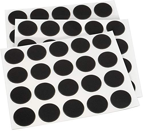Adsamm® / 60 x Abdeckkappen/Schwarz/Ø 13 mm/rund / 0,45 mm dünne Selbstklebende Möbelpflaster