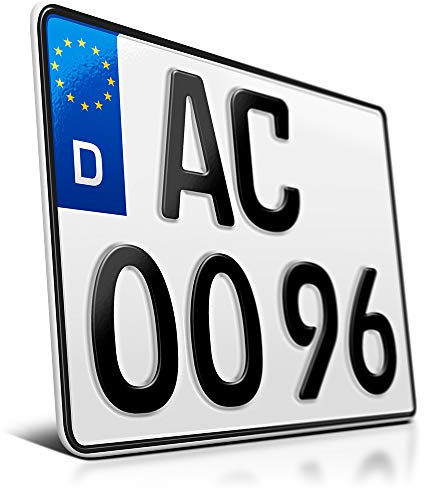 1 Kfz Kennzeichen | 260 x 200 mm | Motorrad & Roller | Quad | Nummernschild | DIN-zertifiziertes Wunschkennzeichen | Anhänger | SUV | Kraftrad | Motorrad-Kennzeichen | Motorrad-Schild