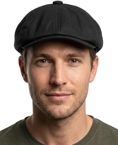 Cool4 Leinen 8-Panel Flatcap mit Knopf A59 | Schiebermütze, Vintage Gatsby Cap, Retro Mütze