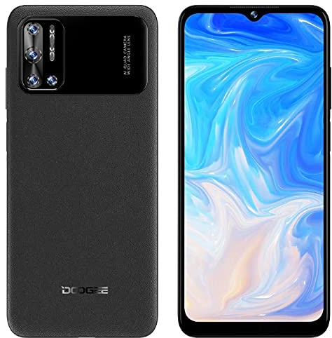 DOOGEE N40 PRO Android 11 Smartphone, Octa-Core 6GB+128GB, 6,52’’HD+ Cellulare Telefono, Batteria 6380mAh, Fotocamera Quad 20MP, Fotocamera Frontale 16MP, DUAL SIM Impronte Digitali Nero