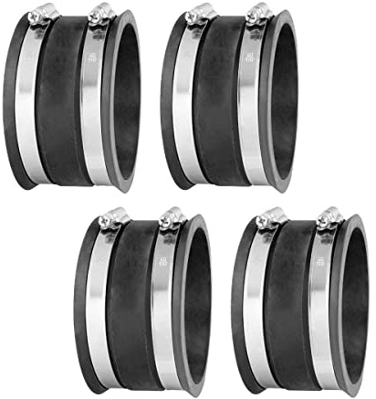 POWERTEC 70149-P4 dammkontroll flex manschett med stålklämmor, 10 cm, 4-pack