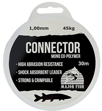 Major Fish Connector Hardmono Schnur Vorfachmaterial Shock Leader 30 m Pike Leader