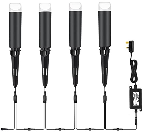 CISLAN Garden Lights 5W 12V Low Voltage Outdoor LED Landscape Lights Included Transfomer，IP65 Waterproof Path Yard Light for Patio Deck Yard Garden Driveway Pool Area (4 Pack)