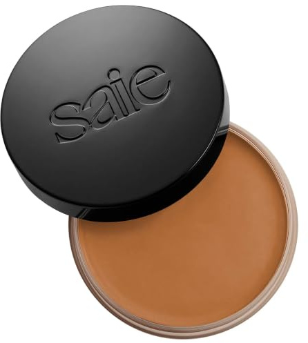 Saie Sun Melt Cream Bronzer - Buildable Balm Face Bronzer for Effortless Sculpting - Cream Contour Enriched with Vitamin C, Nourishing Skincare Ingredients & a Natural Finish - Light Bronze (1 oz)