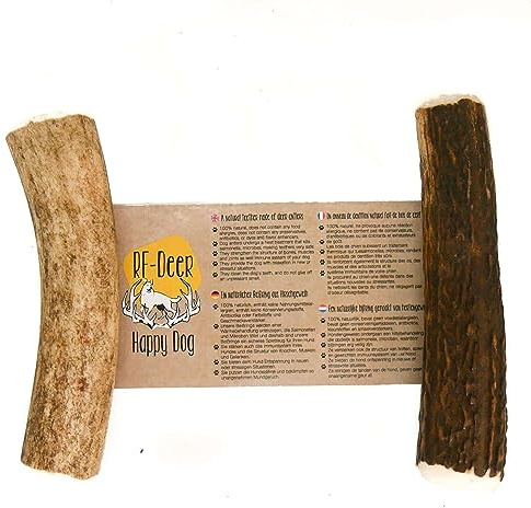 RF-Deer Kauseil für Hunde mit Hirschgeweih, 2er Pack, M, 102-140 g, 11-13 cm, Spielzeug, Hundespielzeug, Kauartikel, Kauknochen Hund, Leckerlis, Zahnpflege Hund, Hard Version