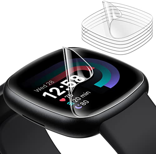 JETech TPU Schutzfolie für Fitbit Versa 4/Sense 2, 6 Stück | Selbstheilende TPU-Displayschutz, HD Klar, Kratzschutz, Blasenfreie Installation
