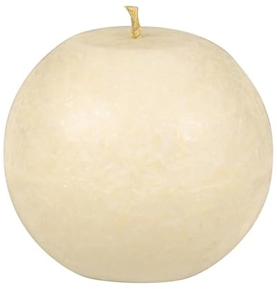 Vela esférica de estearina, diámetro de 80 mm, color: marfil