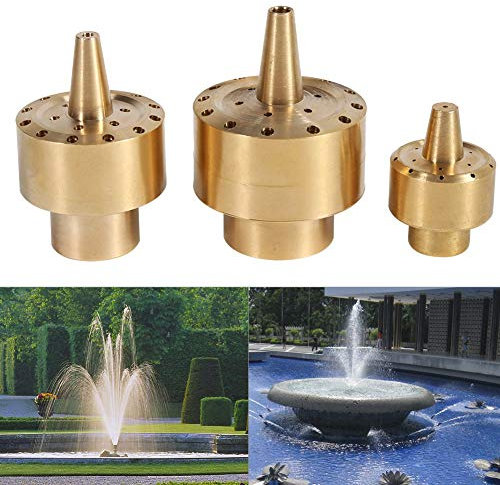 Restokki Pond Pump Nozzles, Fountain Nozzle Heads 1/4 / 1/2 / 3/4 Brass Column Garden Pond Water Nozzle Sprinkler Spray Head, Fountain Spout Fountain Spitter for Garden Pond Bring Beautiful Visual
