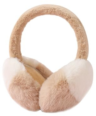 HSAJS Winter Ohrenwärmer Damen Faltbare Ohrenwärmer Komfort Ohrenschützer Plüsch Earmuffs Ohrwärmer Winterzubehör für Frauen Mädchen Kälteschutz Kalte Outdoor Ohrschützer(khaki)