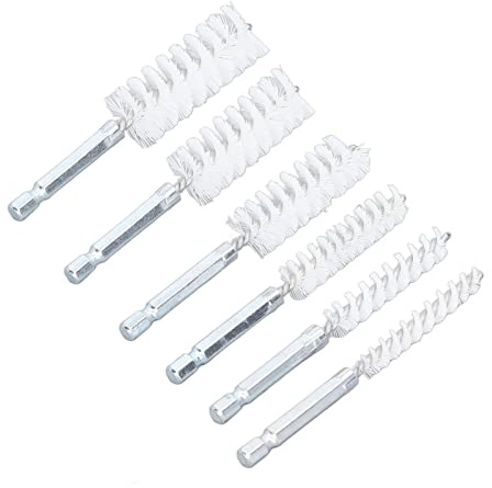 Juego de Cepillos de Limpieza de Orificios, Cepillo de Alambre Trenzado de 4 Pulgadas a Prueba de óxido con Vástago Hexagonal de 1/4 Pulgadas para Controlador de Impacto (Nailon