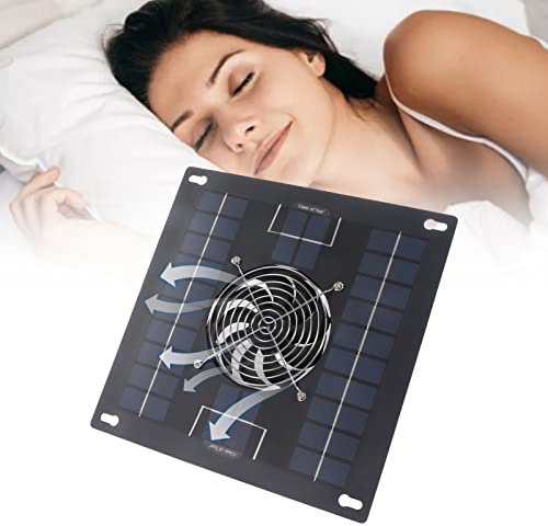 Topyond Solarbetriebener Abluft-Gewächshausventilator, Monokristallines Solarpanel-Ventilator-Set, Solar-Dachbodenventilator Für Hühnerstall-Gewächshaushütte