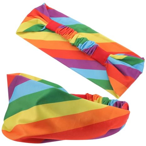 VALICLUD 2stücke Regenbogen-stirnbänder Schweißableitend Für Sport Atmungsaktiv Für Fitness Und Yoga Bunte Stirnbänder Für Männer Und Frauen Für Training Und Outdoor-aktivitäten