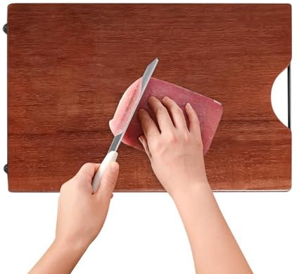 Planche à découper en bois dur épais - Planche à découper professionnelle - Planche à découper en bois dur naturel - Bloc de boucher artisanal facile à nettoyer pour votre cuisine