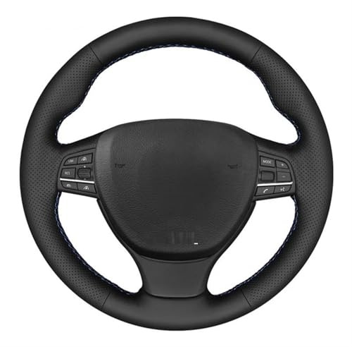 JTWMTY Modedesignstücke Auto-Geflecht Auf Lenkradbezug Aus Perforiertem Leder Für B&MW M Sport F10 F11 (Touring) F07 F12 F13 F06 F01 F02 M5(Red Blue Thread)