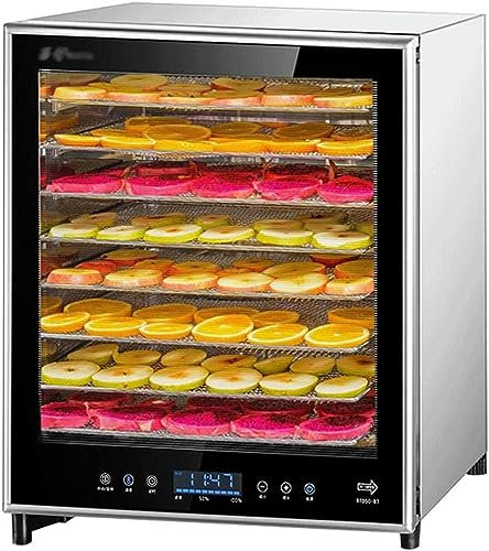 IUBGFTO Deshidratador De Alimentos, Temporización De Programación - Control De Temperatura, con 8 Bandejas Apilables, Bajo Consumo De Energía, Fácil De Limpiar, 200W, Blanco