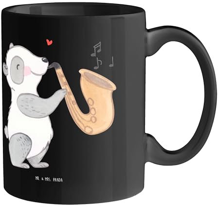 Mr. & Mrs. Panda Tasse Saxophon Magie - Geschenk, Saxophonist, Welt retten, Kaffeebecher, Kaffeetassen, Musikfans, Freude, Musikschüler, Teebecher,