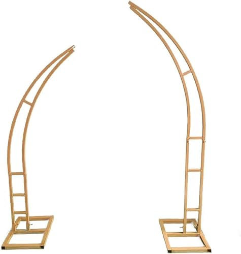 Arco di nozze in metallo supporto per cerimonia curvo mezza luna palloncino arco per matrimonio, festa di compleanno anniversario decorazione oro 1,8 m + 2,1 m