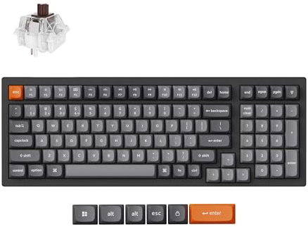 Keychron K4 Max QMK Wireless Custom Mechanical Keyboard, 96% Layout Tri-Mode Bluetooth 5.1/2.4G/USB-C Programmable White Backlight, Super Red Switch NKRO Gaming Keyboard for Mac/Windows, ANSI Layout