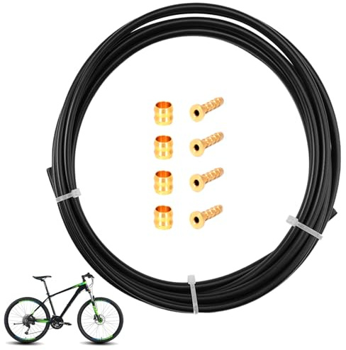 3 Metri Tubo Freno Idraulico Per Bicicletta 5mm Cavo Freno Bici, Filo Freni Bicicletta con Inserto di Collegamento, Tubo Olio Freno Bici per Mountain Bike Bici Da Strada BH59, Nero