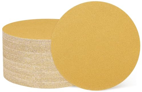 sourcing map Lot de 100 disques de ponçage 75 mm Grain 220 Papier abrasif Orbital aléatoire pour le travail du bois, automobile, métal, doré