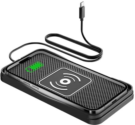 Wireless Car Charger, 15W Max Wireless Charger for Car, Non-Slip Charging Pad Compatible with iPhone 16/15/14/13/12, Samsung Galaxy S25-S9, Android Devices (Type C)