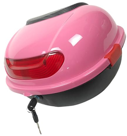 Ciieeo Maletero Moto Rosa con Respaldo Caja Superior De Almacenamiento Espacioso para Equipaje y Casco Resistente y Fácil De Instalar para Mujeres Motociclistas