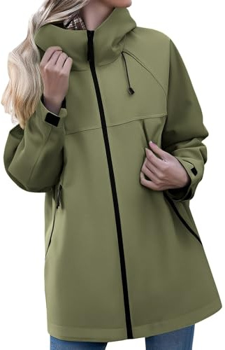 Manteau De Pluie Femme Coupe Vent Sport Running Extérieur Elegante Mi Saison Veste Imperméable Parka à Capuche Grande Taille Chic Long Avec Randonnée Couleur Unie Hiver Chaud Manteaux Vêtements