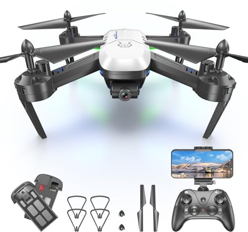 T6 Drohne mit Kamera 1080p, FPV Faltbar Quadrocopter mit 2 Akkus, Ein-Tasten-Start & Landung, Headless Modus, Höhenhaltung, Ideal für Anfänger