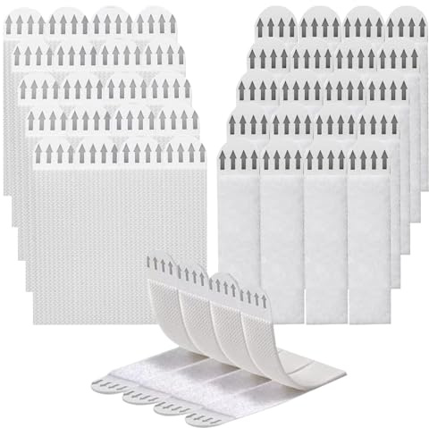 Maltvie 48 Pcs Picture Hanging Strips Heavy Duty, No Nails Damage Free Adhesive Hooks for Wall, Large 92x19mm Removable Mounting Tape for Pictures, Frames, Mirrors, Canvas & Decorations
