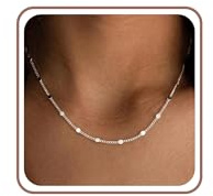 ESPVO 2mm S925 Sterling Silver Chains Necklaces for Women Ladies Womens Solid Silver Jewelry Birthday Gifts for Girls Her Mum Auntie Daughter Niece 18in