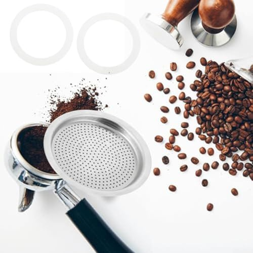 Juego de piezas de repuesto para cafetera espresso Moka Pot con 2 filtros y 4 sellos de junta de silicona diseñados para una mejor extracción de café y un uso duradero (6 tazas)
