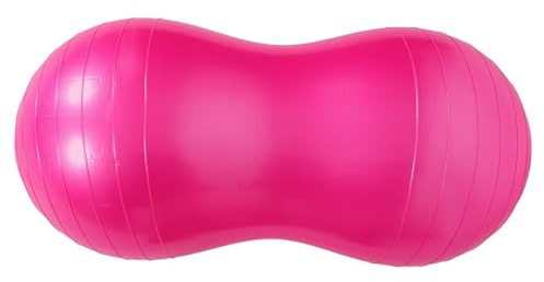 Ciieeo Ballon d'exercice de Cacahuète PVC Anti-éclatement Ballon de Yoga Grossesse Rose Fuchsia et Stabilité avec Pompe à Air pour Entraînement Naissance et Fitness