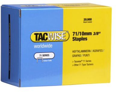 Tacwise 0369 Typ 71 / 10 mm Verzinkte Polsterklammern, 20.000 Stück | Packung mit 20.000 Stück