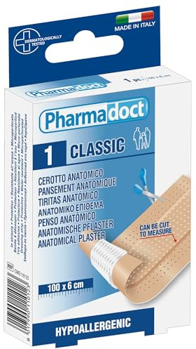 PHARMADOCT - Cerotti anatomico a striscia 100x6 cm, confezione da 12, 25320