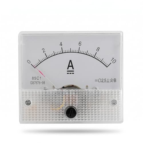 Amperímetro analógico de corriente mini Voltímetro,profesional 2.5 Precisión Voltaje Voltaje analógico Voltímetro Panel Amperímetro Corriente voltímetro de CC 85 Corriente analógica C1 (DC 0-10A)