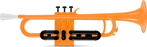 Classic Cantabile MardiBrass ABS Kunststoff Trompete - Perinet-Ventile - 510g leicht - Bohrung: 11,6 mm - inkl. Mundstück und Gigbag - orange