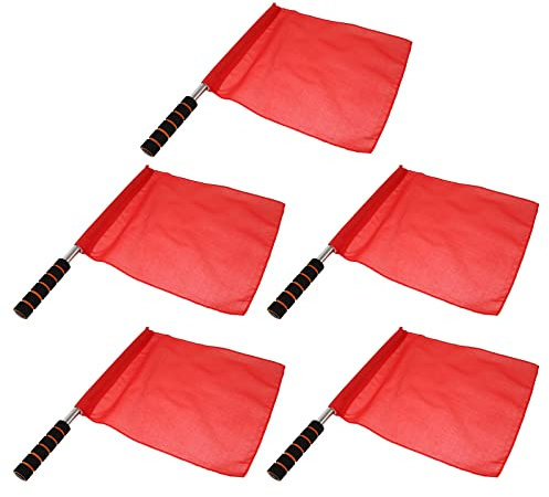 ifundom 5st Schiedsrichterfahne Leichtathletik-trainingsflagge Sportliche Wettkampfflagge Kommandant Flagge Handfahnen Leitfahne Rennflagge Polyester Baumwolle Signalflagge Rennauto