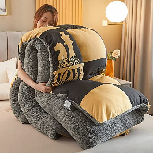 Flanell Mikrofaserdecke Steppdecke, 220X240CM（4000g） Flauschige Kaschmir Steppdecken, Winterwarm, Kern aus Lammsamt, Dick warm, Plüsch Winterdecke Bettdecke BettwäSche