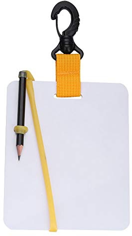KIMISS Unterwasser-Schreibtafel, mit Drehbarem Clip und Bleistift für Taucher, Unterwasser-Schreibtafeln, Wassersport, Tauchen, Schwimmen