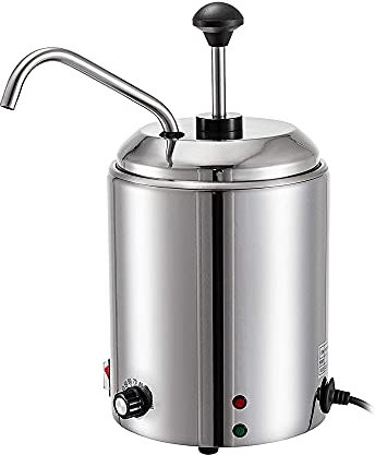 800 W / 1600 W Dispenser per Formaggio Commerciale, scaldavivande Elettrico per Formaggio, Dispenser per scaldavivande con Regolazione 30-110 ℃ con Pompa (Rotondo)