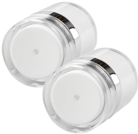 Tabanzhe 2Pcs Vacuum Cream Jar Bottles - Airless Pump, Portable Cosmetic Containers for Lotions, Creams, and Makeup, Refillable Travel Bottles, Refillable Cosmetic Jars (30ML)